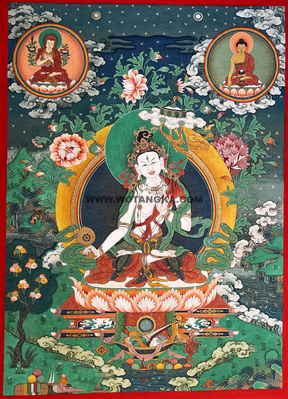 编号188-563187:彩绘唐卡-大白伞盖佛母(70*50CM左右)