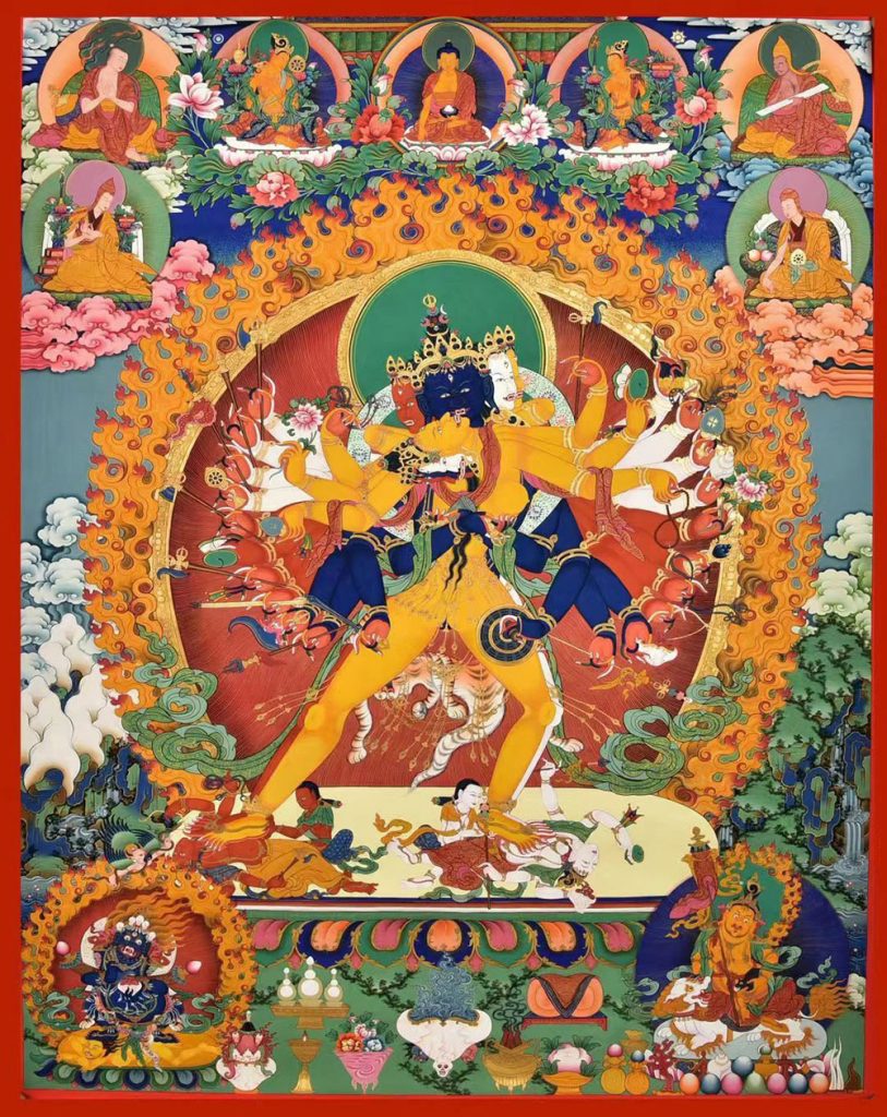 编号188-589618：彩绘唐卡-时轮金刚（100*70CM左右）