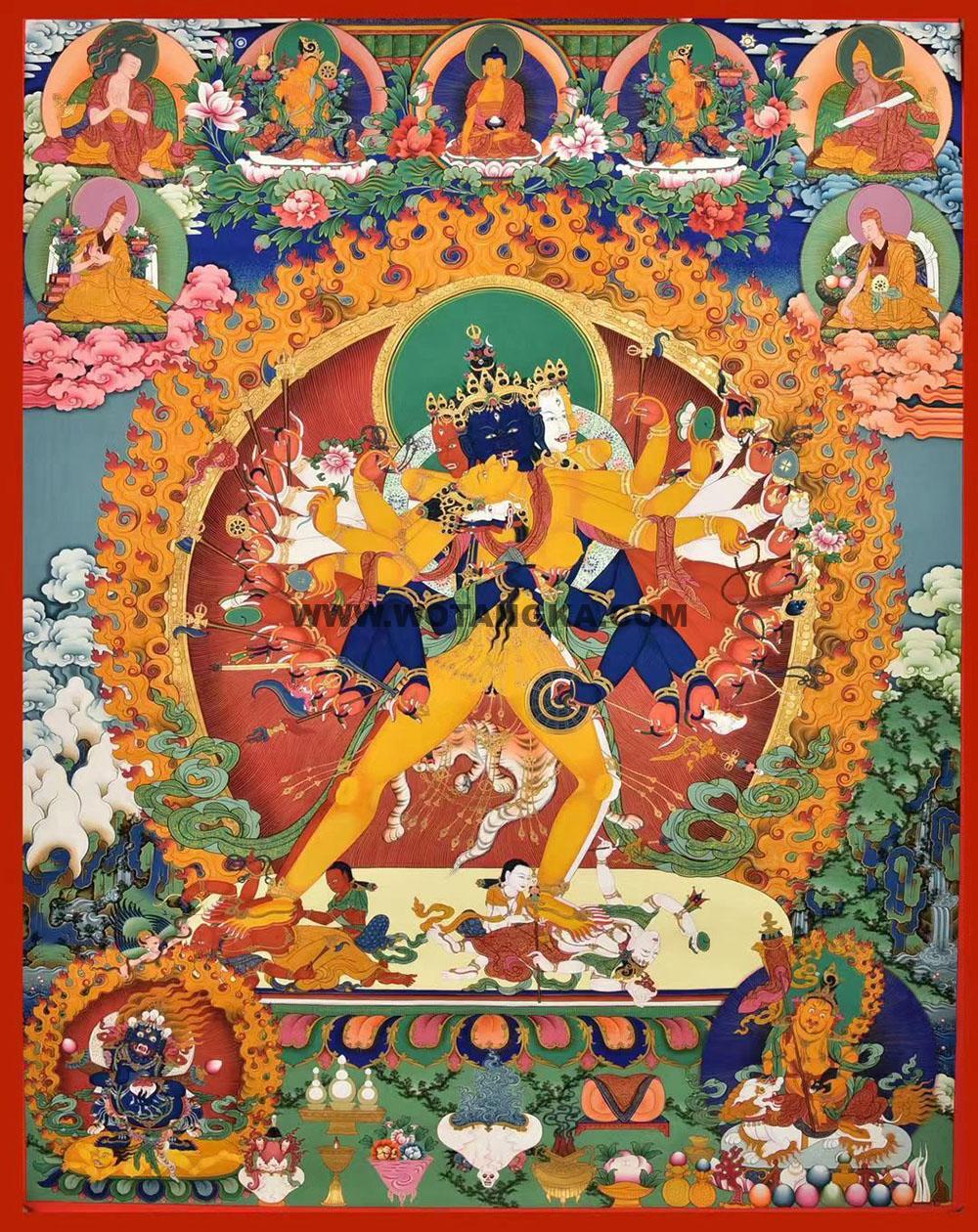 编号188-589618:彩绘唐卡-时轮金刚(100*70CM左右)
