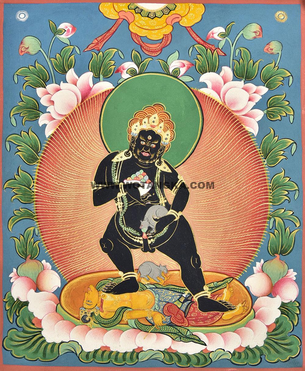 热贡-南加·画院:彩绘唐卡-黑财神(60*45CM左右)