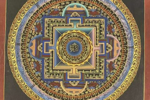 编号191-165415：彩绘唐卡-时轮金刚坛城（30*30CM左右）