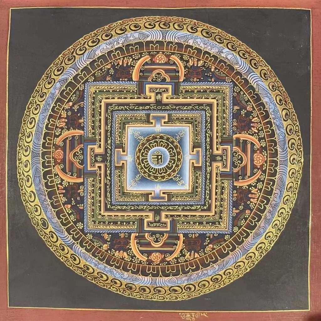 编号191-223013：彩绘唐卡-时轮金刚坛城（30*30CM左右）