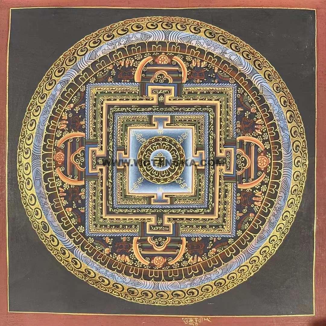 编号191-223013:彩绘唐卡-时轮金刚坛城(30*30CM左右)