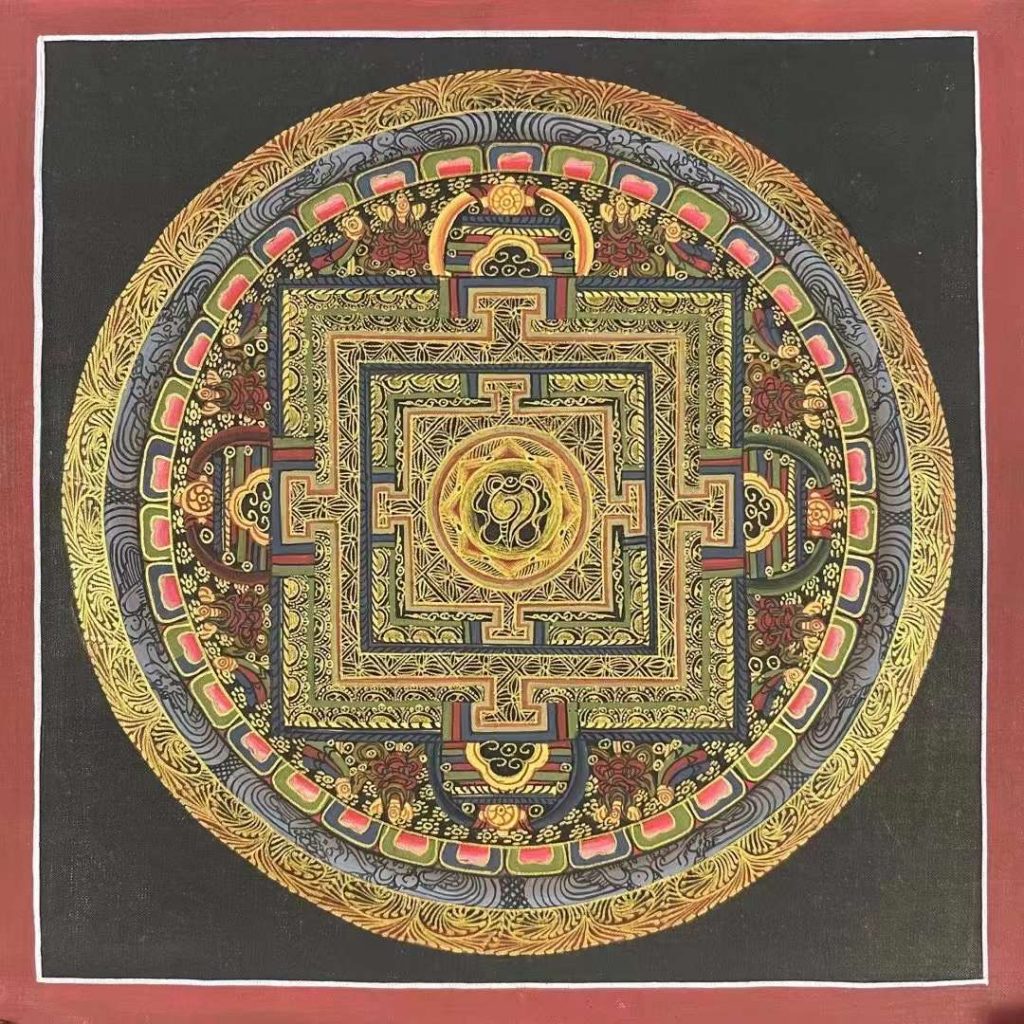 编号191-324596：彩绘唐卡-时轮金刚坛城（30*30CM左右）