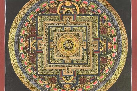 编号191-324596：彩绘唐卡-时轮金刚坛城（30*30CM左右）