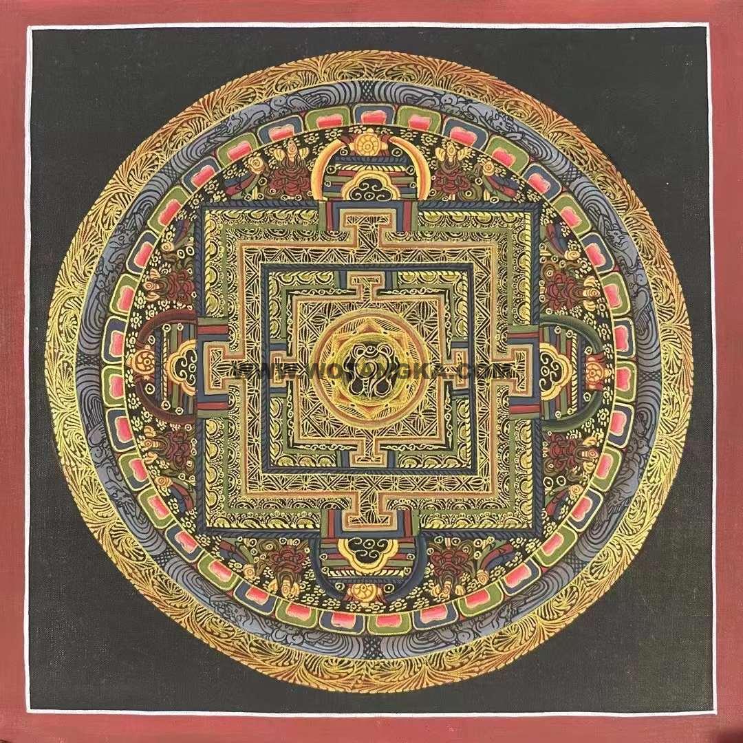 编号191-324596：彩绘唐卡-时轮金刚坛城（30*30CM左右）