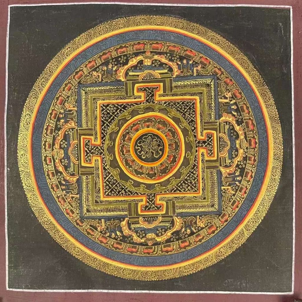 编号191-338186：彩绘唐卡-时轮金刚坛城（30*30CM左右）