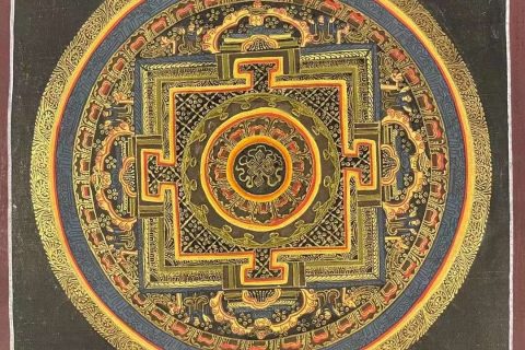 编号191-338186：彩绘唐卡-时轮金刚坛城（30*30CM左右）