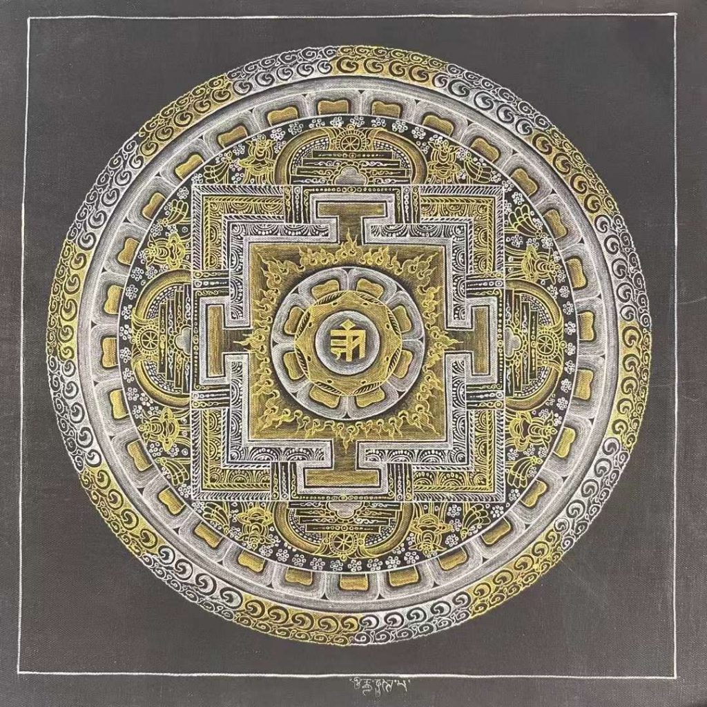编号191-347973：黑金唐卡-时轮金刚坛城（30*30CM左右）
