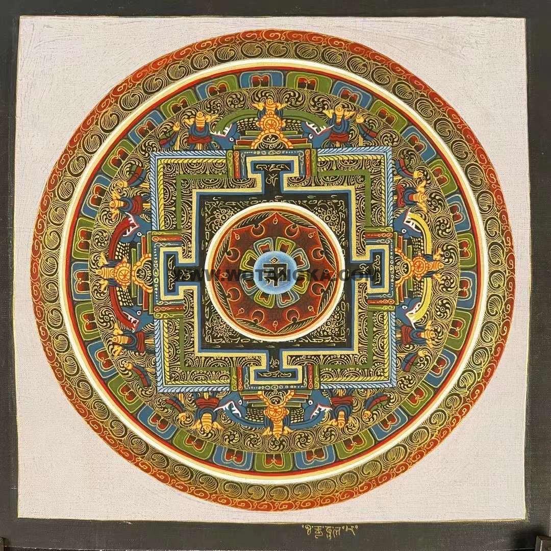 编号191-365234：彩绘唐卡-时轮金刚坛城（30*30CM左右）