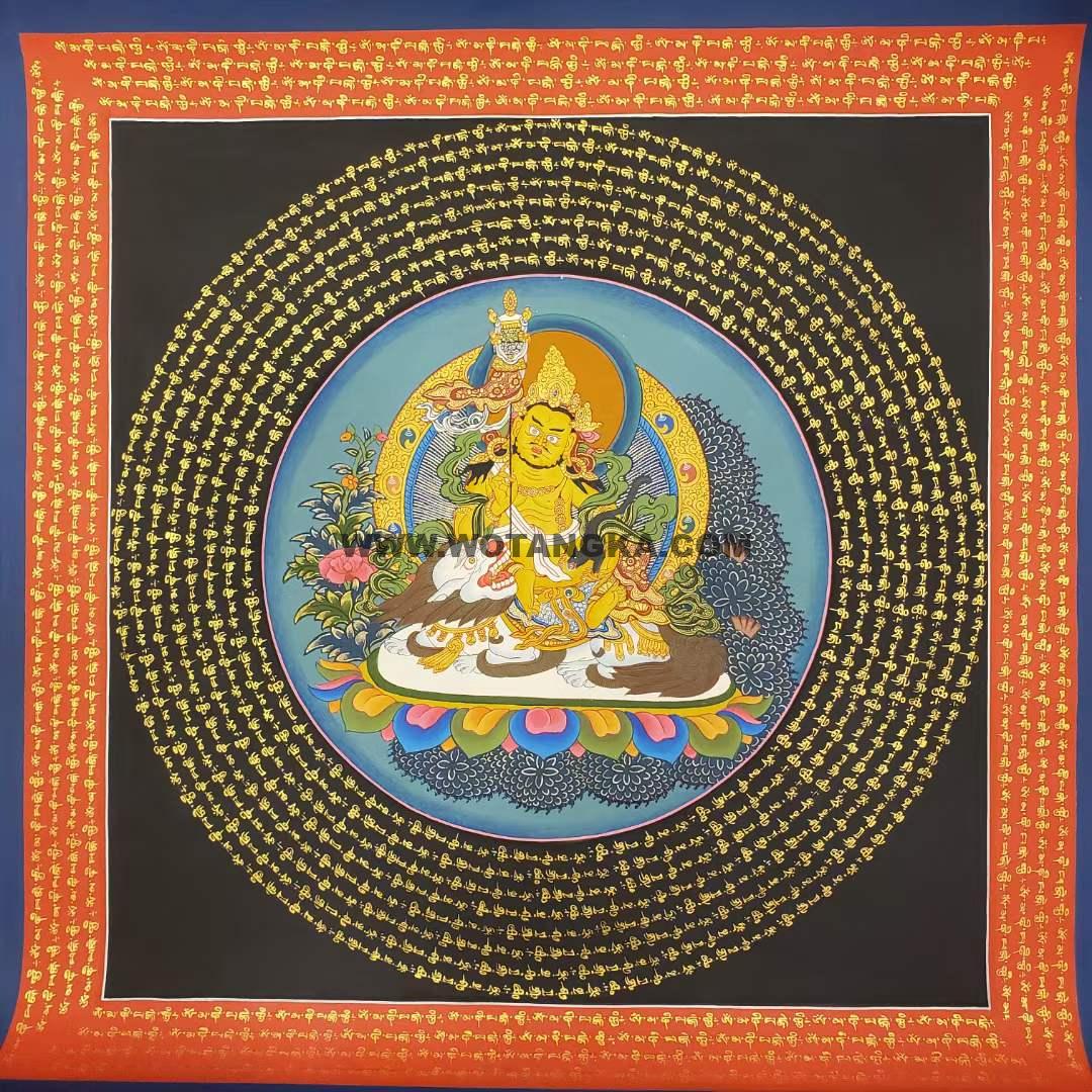 编号191-500180：彩绘唐卡-财宝天王坛城（40*40CM左右）