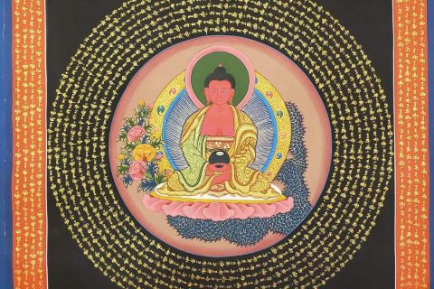 编号191-581535：彩绘唐卡-阿弥陀佛坛城（40*40CM左右）