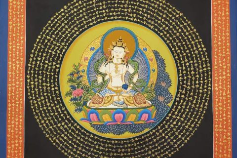 编号191-722899：彩绘唐卡-金刚萨埵坛城（40*40CM左右）