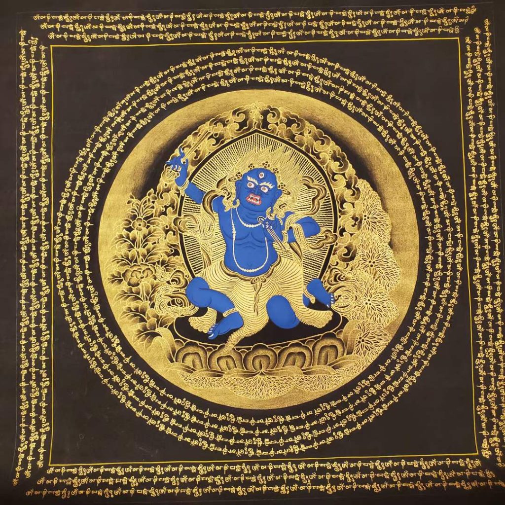 编号191-873200：黑金唐卡-不动明王坛城（40*40CM左右）