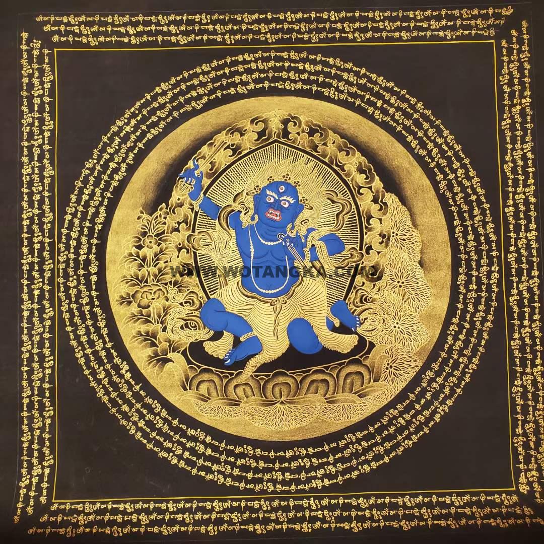 编号191-873200：黑金唐卡-不动明王坛城（40*40CM左右）