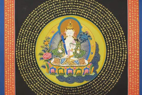 编号191-980930：彩绘唐卡-虚空藏菩萨坛城（40*40CM左右）