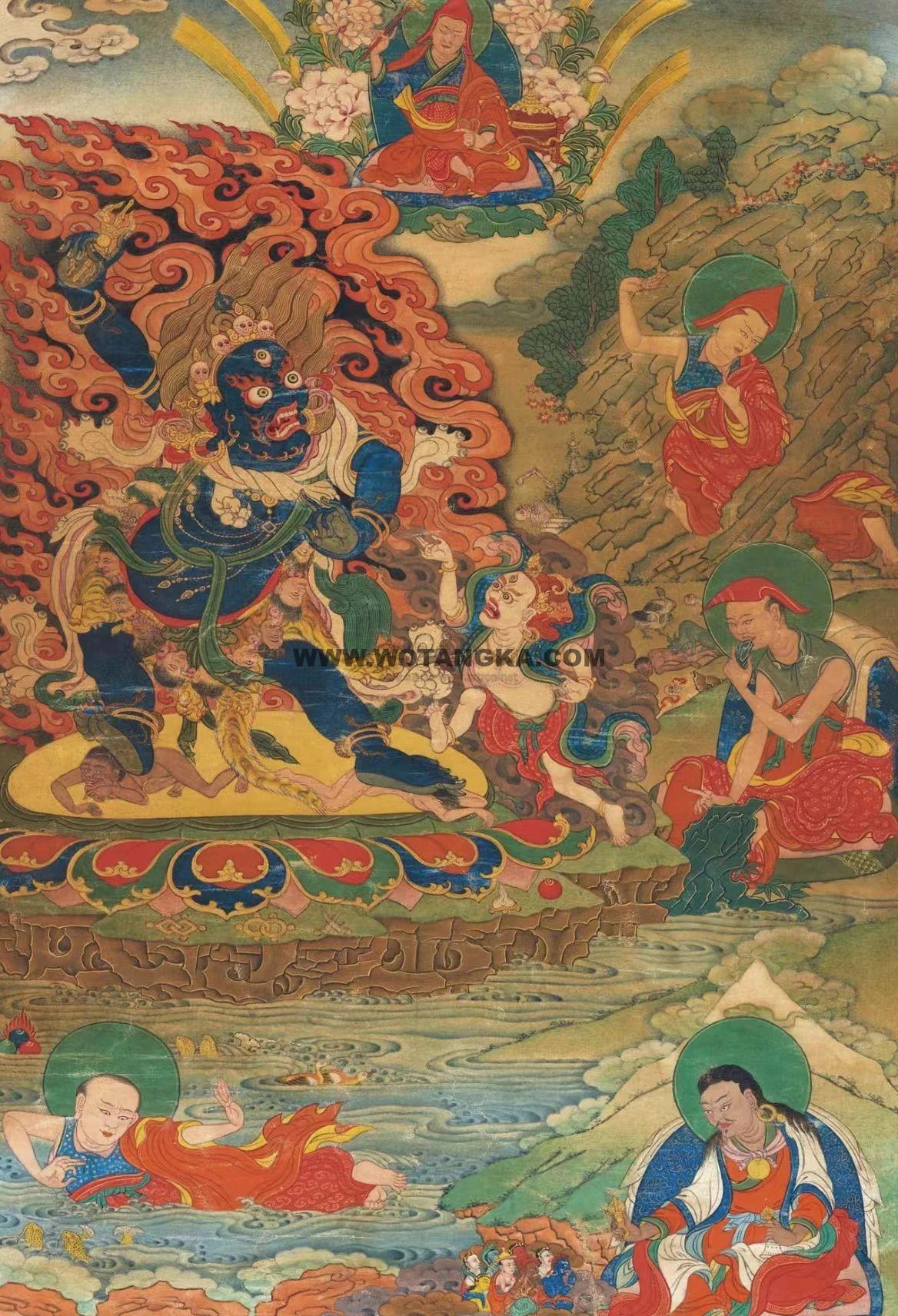 沃唐卡编号AC45735：狮吼莲师