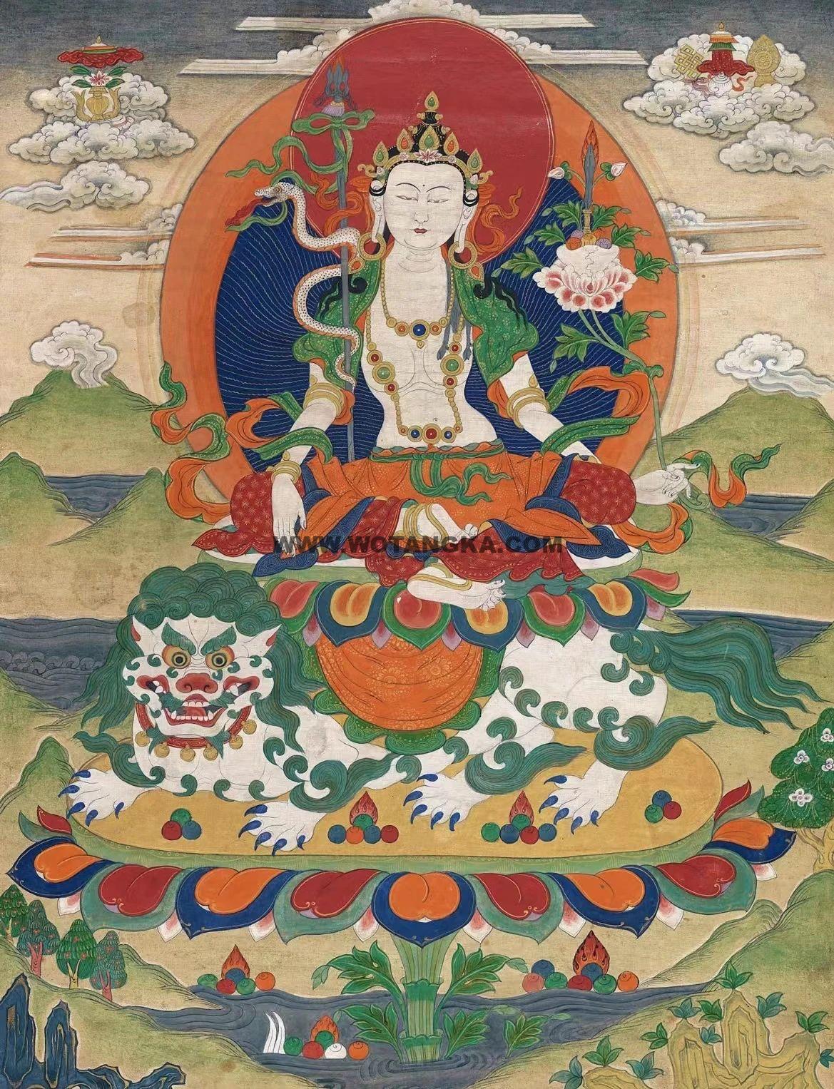 沃唐卡编号AC50094：狮吼观音