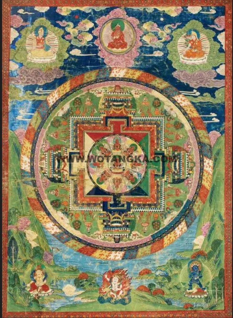 沃唐卡编号AC52736：长寿九佛坛城