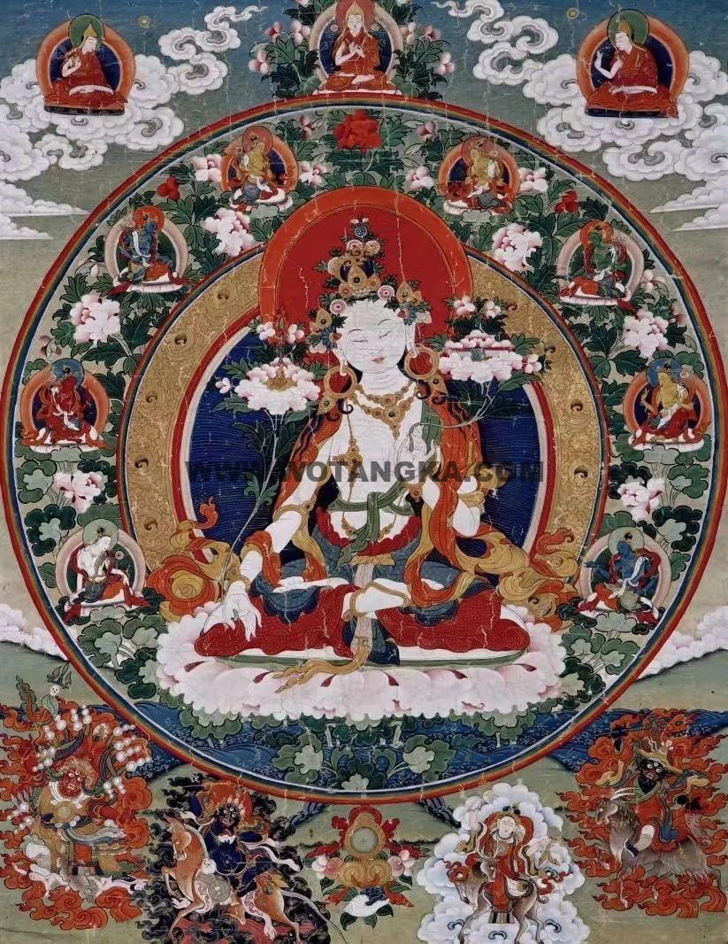 沃唐卡编号AC63427：白文殊菩萨