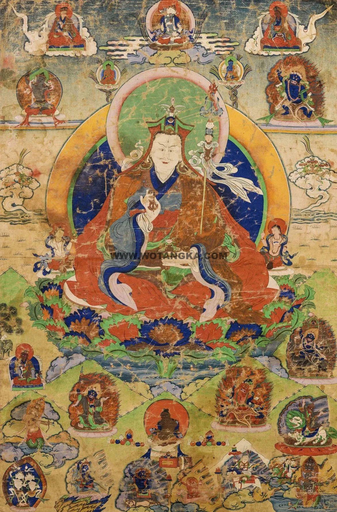 沃唐卡编号AC70159：莲花生大师