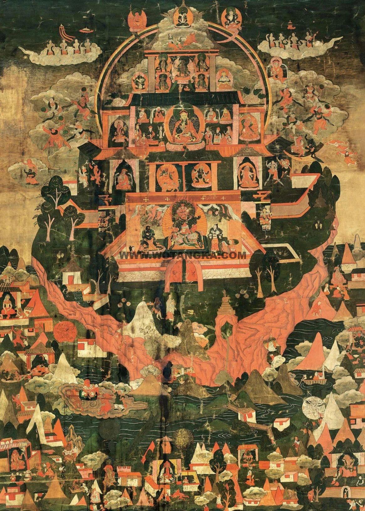 沃唐卡编号AC75890:莲师净土