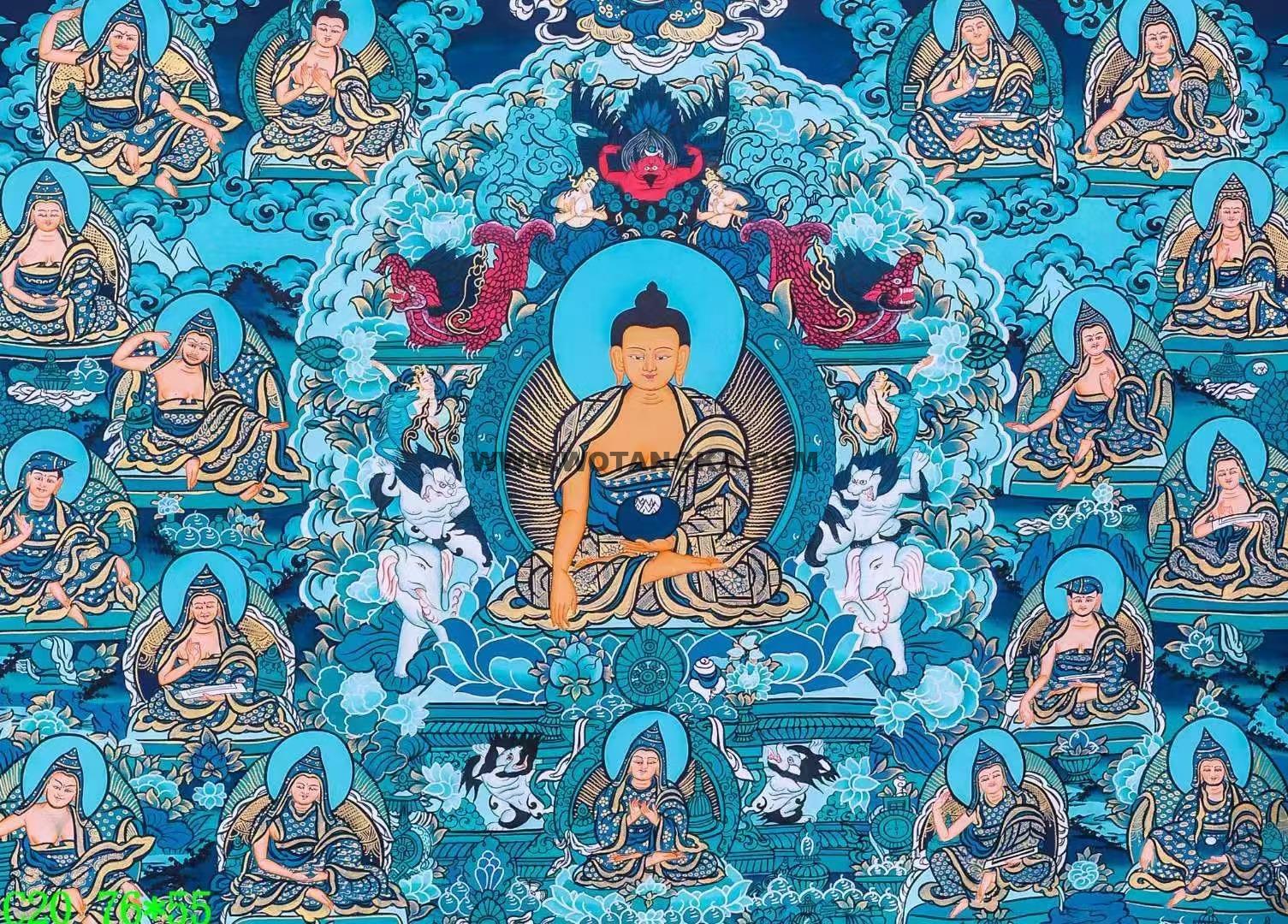 编号138-233215:蓝金唐卡-释迦牟尼佛(55*76CM左右)