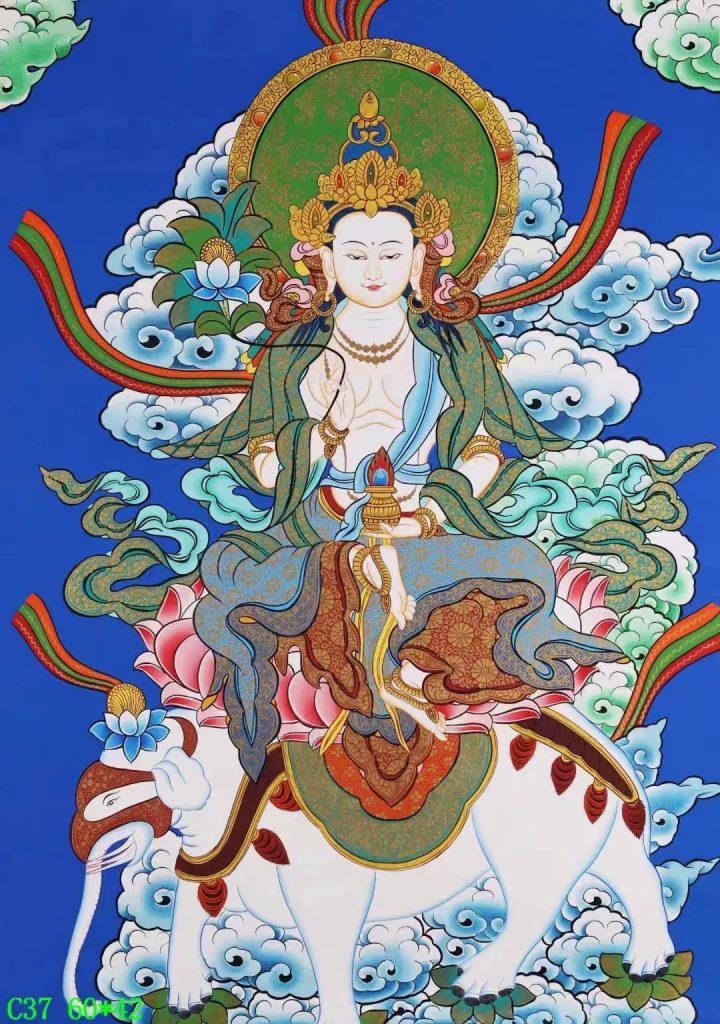 编号138-125281：彩绘唐卡-普贤菩萨（60*42CM左右）