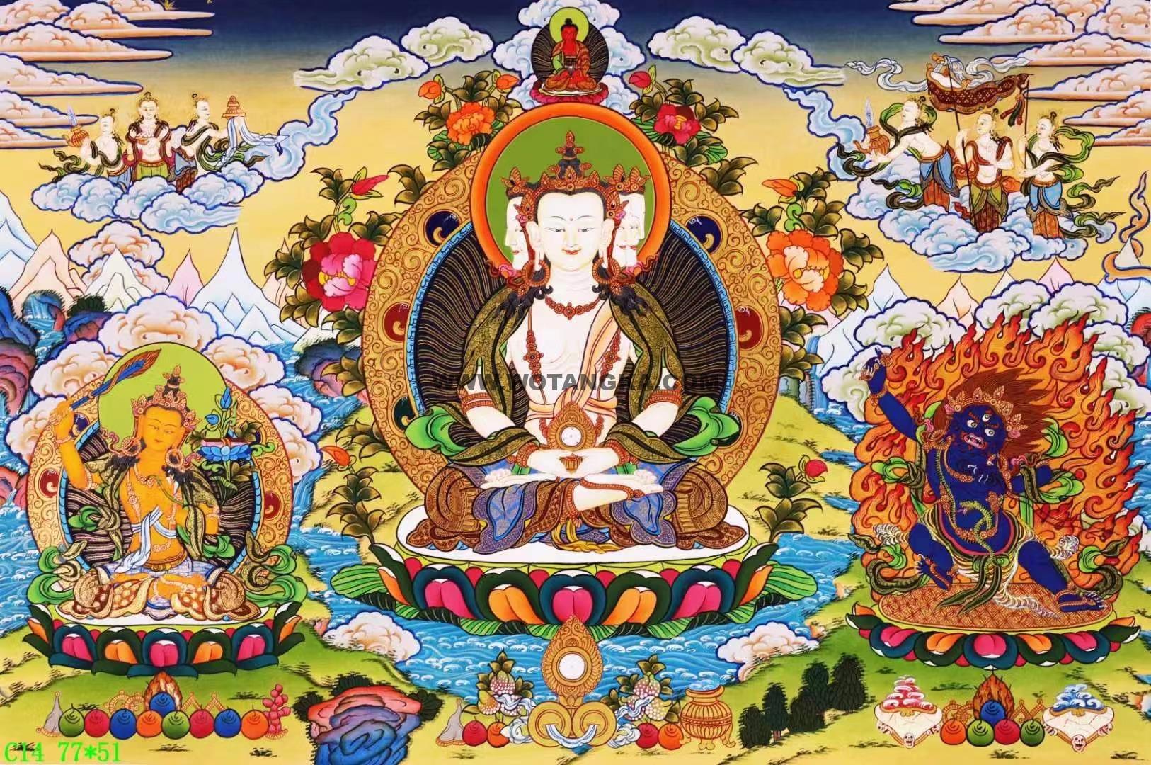 编号138-172786：彩绘唐卡-四面大日如来（51*77CM左右）