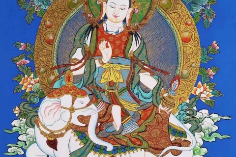 编号138-188750：彩绘唐卡-普贤菩萨（60*40CM左右）