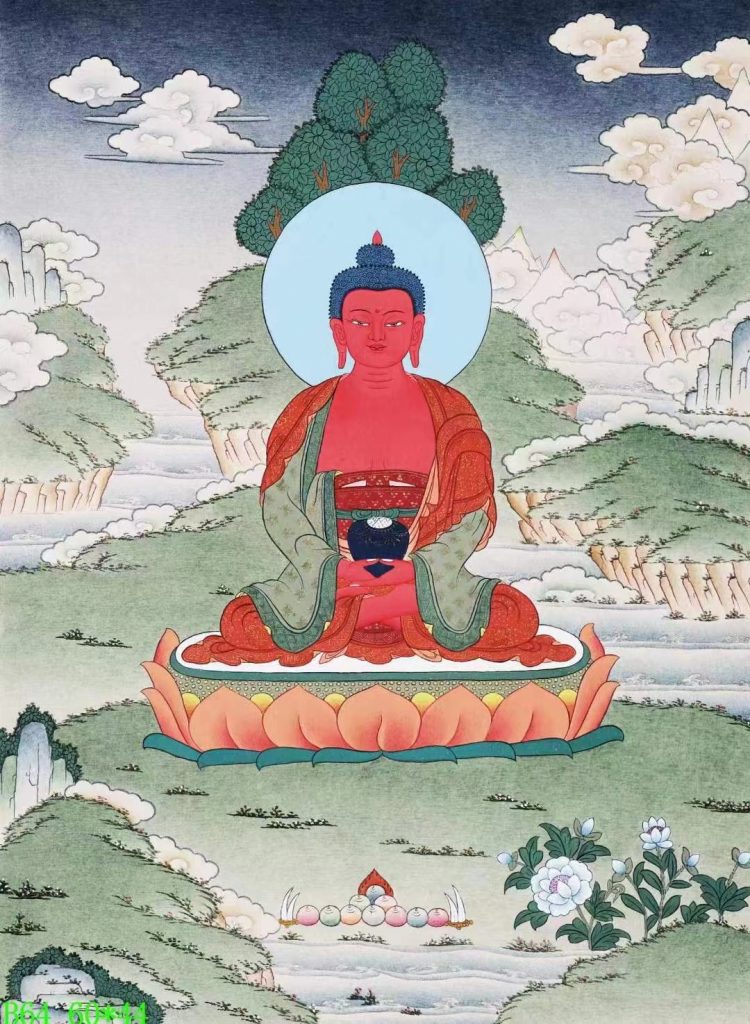 编号138-218300：彩绘唐卡-阿弥陀佛（60*44CM左右）
