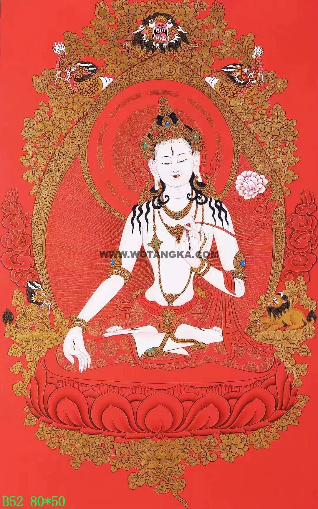 编号138-223944：红金唐卡-白度母（80*50CM左右）