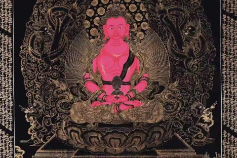 编号138-238928：黑金唐卡-长寿佛（90*65CM左右）