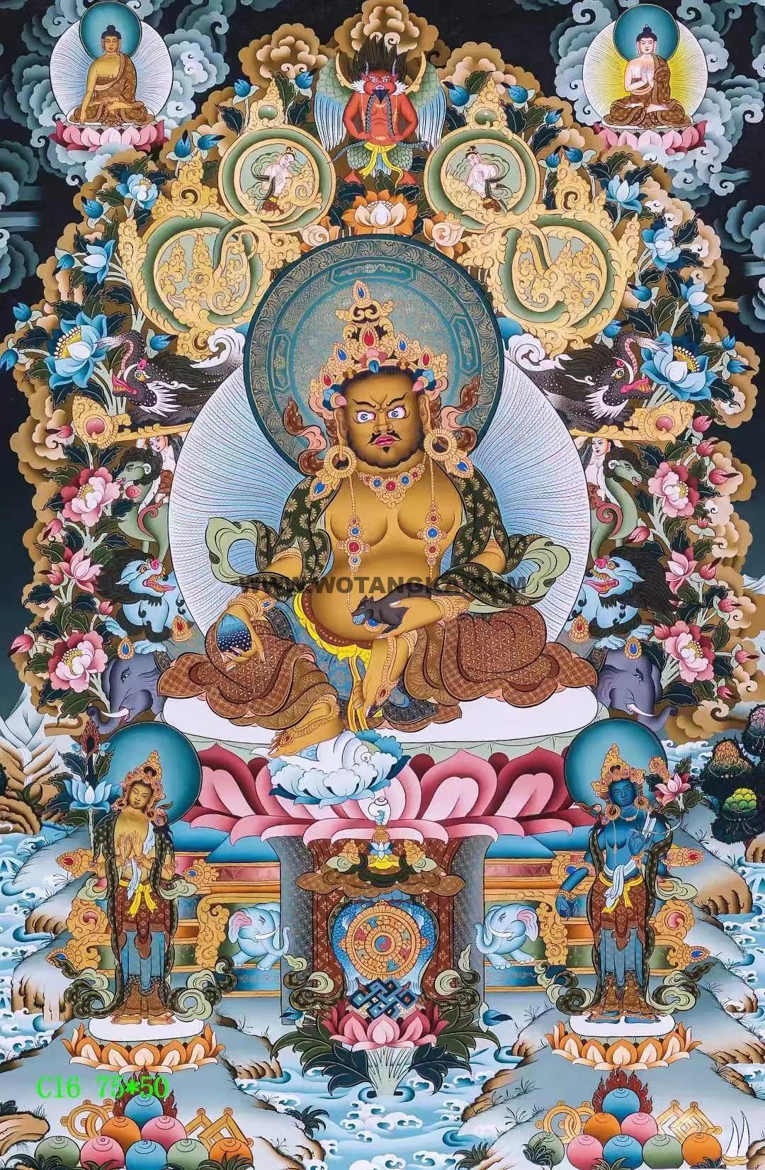 编号138-242945：彩绘唐卡-黄财神（75*50CM左右）