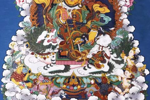 编号138-279602：彩绘唐卡-财宝天王（79*48CM左右）