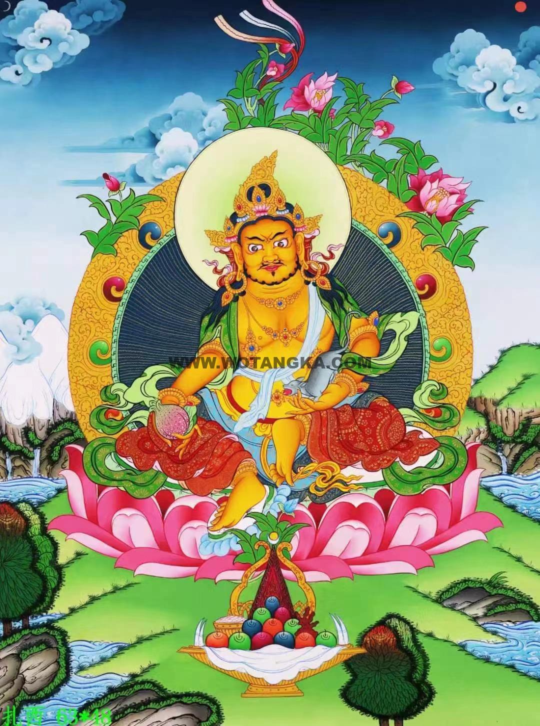 编号138-311155：彩绘唐卡-黄财神（63*48CM左右）