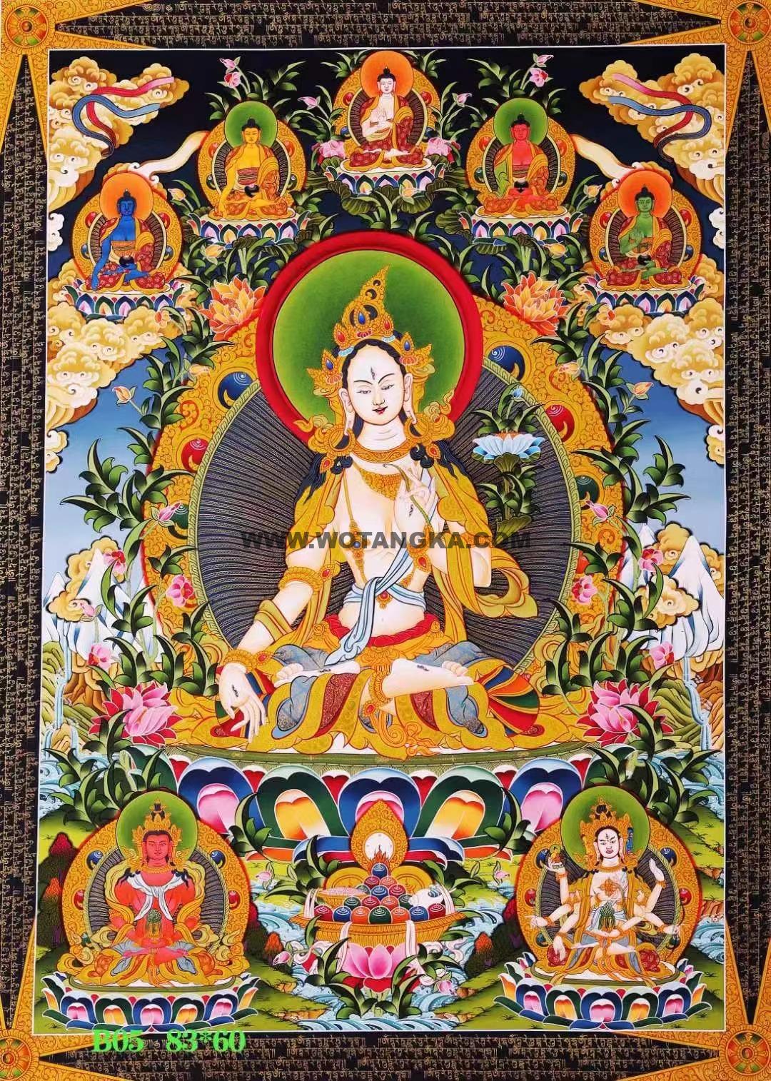 编号138-347830：彩绘唐卡-白度母（83*60CM左右）