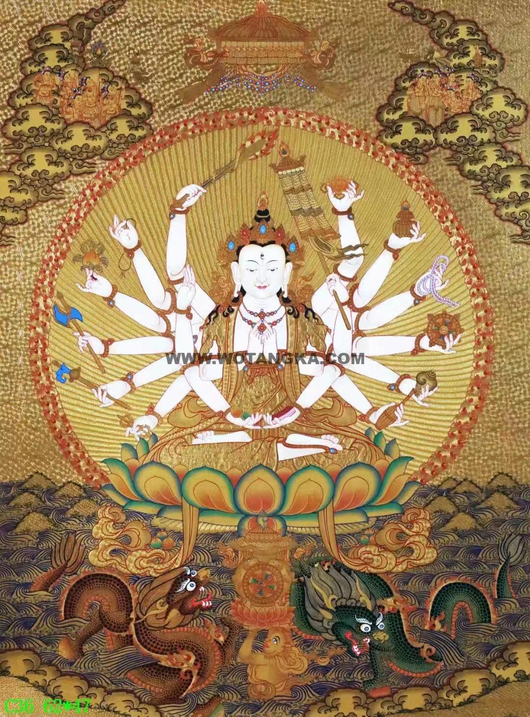 编号138-389084:黄金唐卡-准提佛母(62*47CM左右)