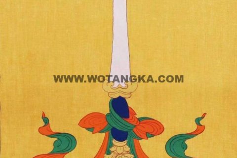 编号138-474624：彩绘唐卡-文殊菩萨·智慧剑（68*20CM左右）