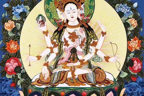 编号138-487379：彩绘唐卡-尊胜佛母（61*43CM左右）