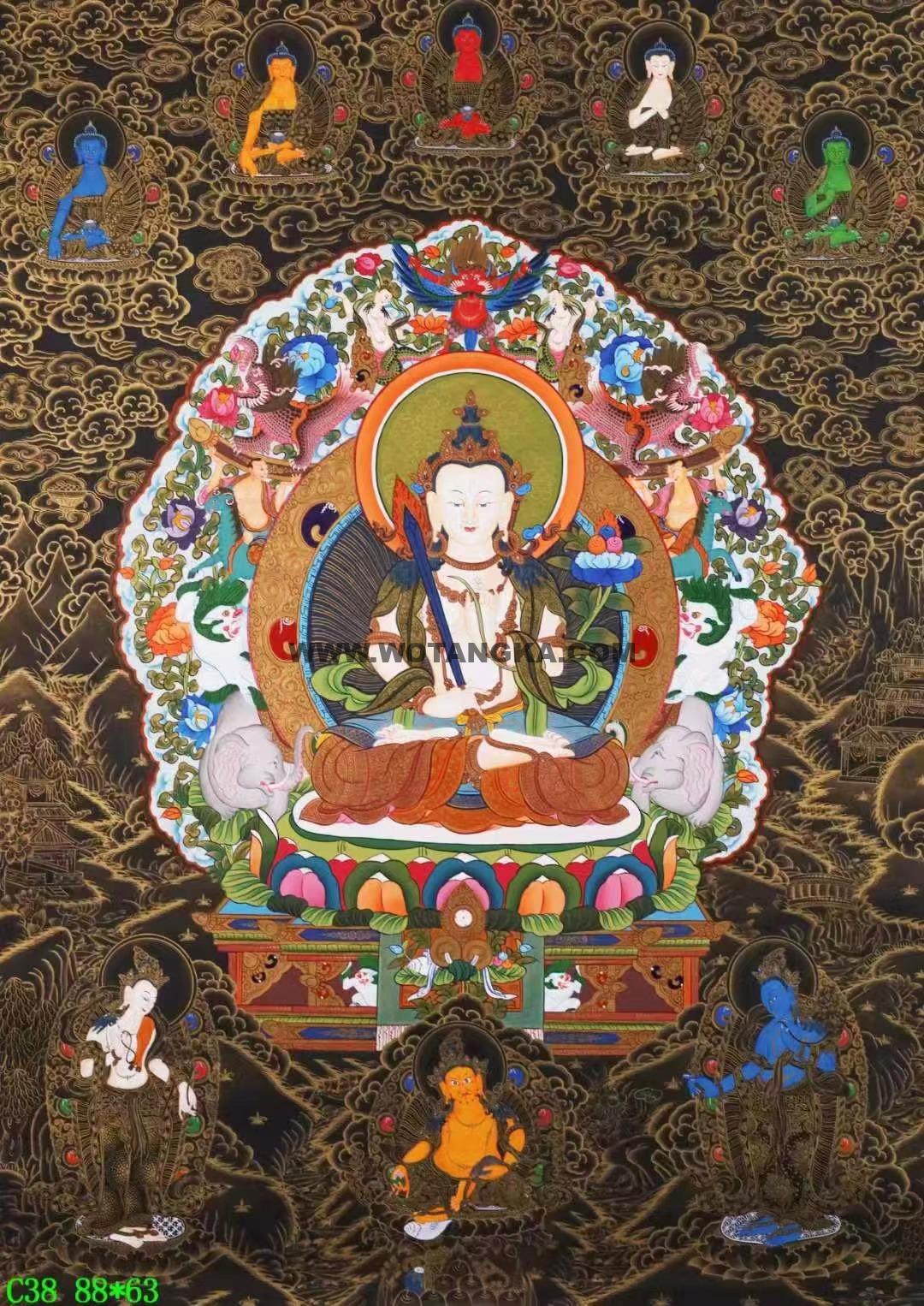 编号138-534926:黑金唐卡-虚空藏菩萨(88*63CM左右)
