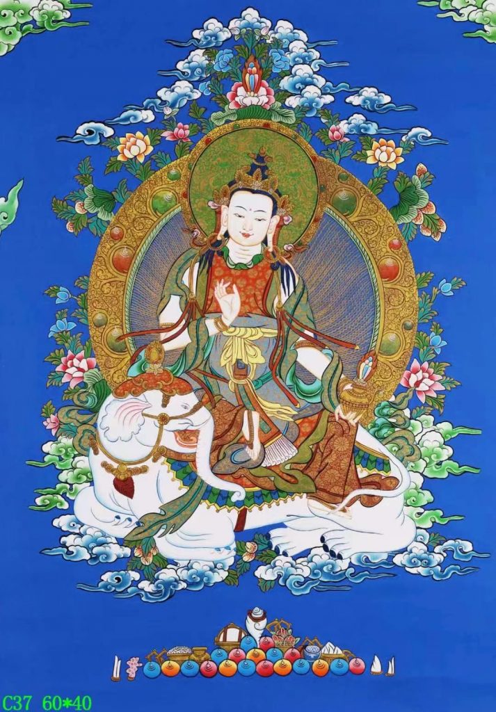 编号138-539435：彩绘唐卡-普贤菩萨（60*40CM左右）