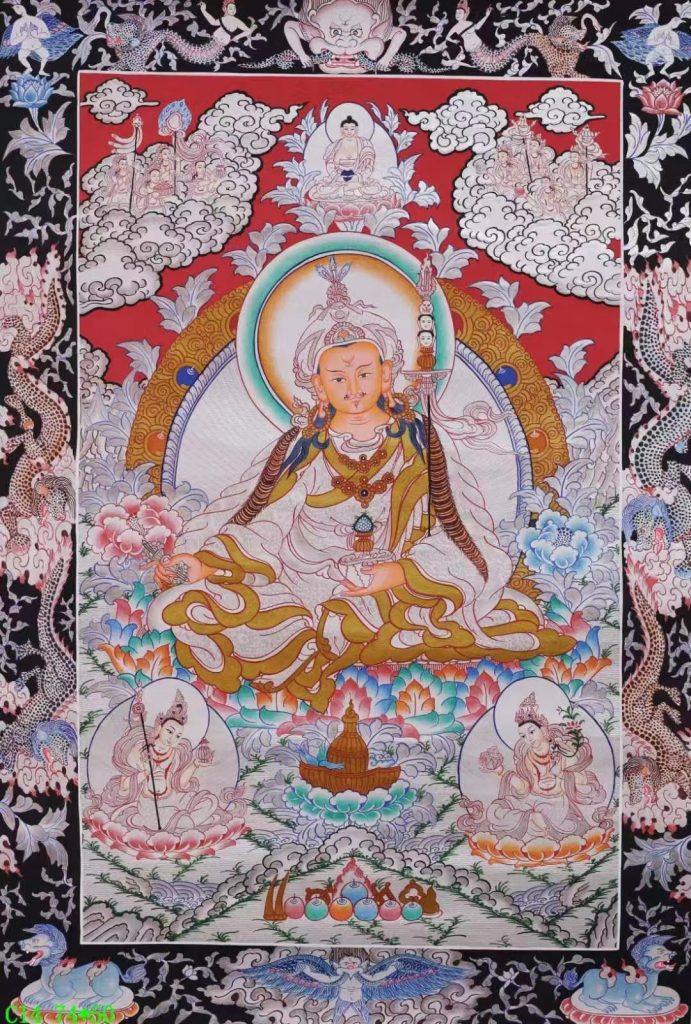 编号138-541242：白银唐卡-莲花生大士（74*50CM左右）