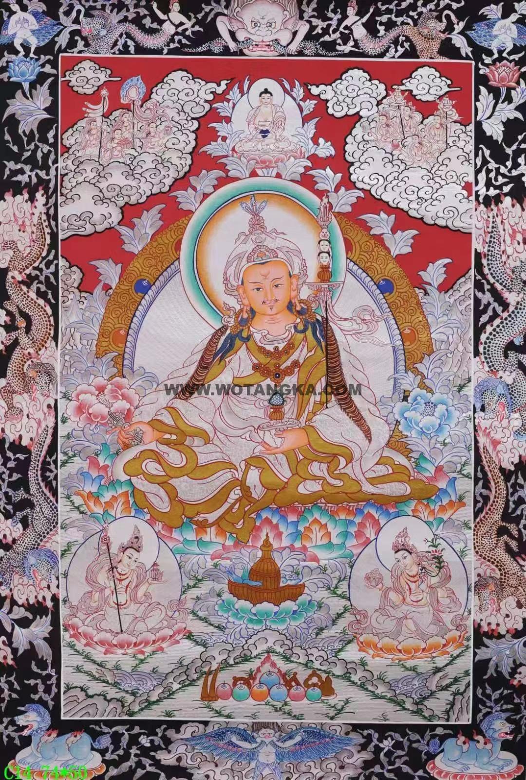 编号138-541242:白银唐卡-莲花生大士(74*50CM左右)