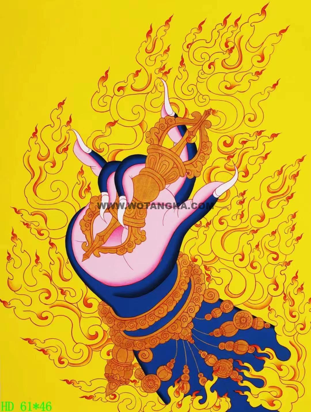 编号138-588671：彩绘唐卡-金刚手菩萨·佛手（61*46CM左右）