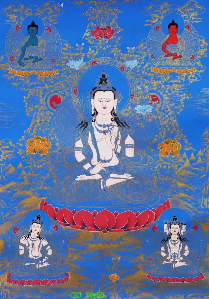 编号138-666462：蓝金唐卡-虚空藏菩萨（70*50CM左右）
