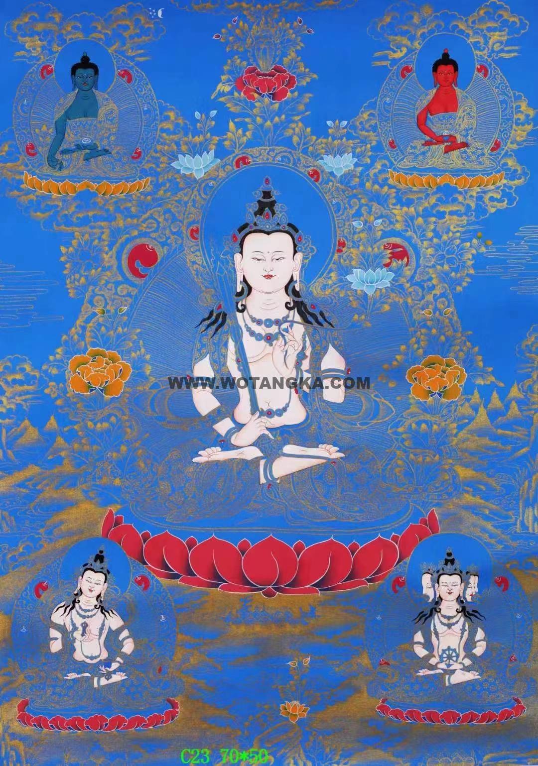 编号138-666462:蓝金唐卡-虚空藏菩萨(70*50CM左右)