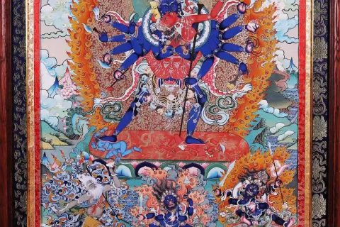 编号138-709179：彩绘唐卡-胜乐金刚（100*70CM左右）