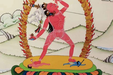 编号138-855007：彩绘唐卡-金刚亥母（71*50CM左右）