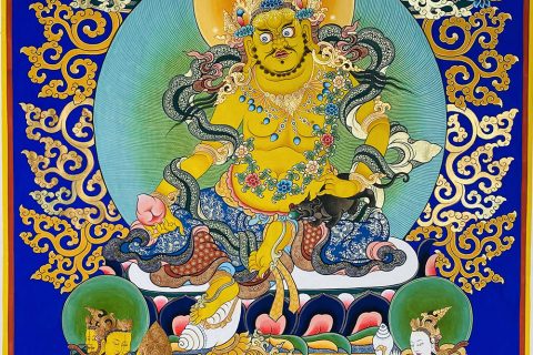 编号188-173473：蓝金唐卡-黄财神（80*53CM左右）
